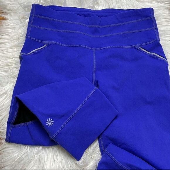 Athleta Relay Capri Crop Leggings Vent Reflective M - Picture 7 of 8